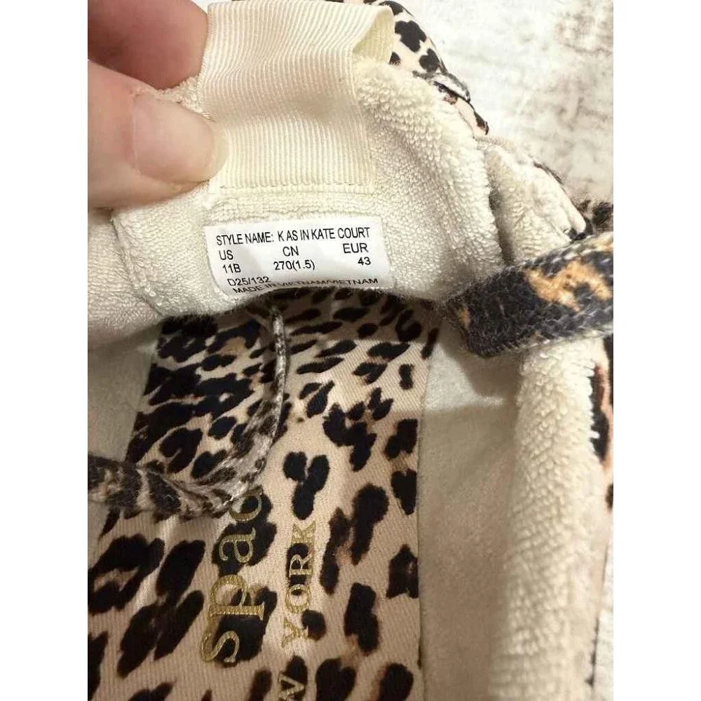 Kate Spade K As In Kate Court Leopard Canvas Sneakers Shoes 11B